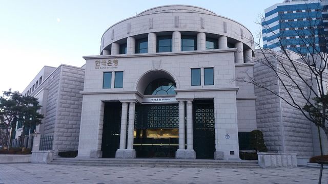 The Bank of Korea's Gwangju and Jeonnam headquarters — KAIA's 84% Upbit KRW listing pop and the won stablecoin rails being built on the Kaia chain