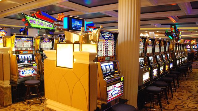 Slot machines in the casino aboard the Celebrity Equinox — High-Seas Fantasy: Kraken's Coin Heist free daily crypto slot review
