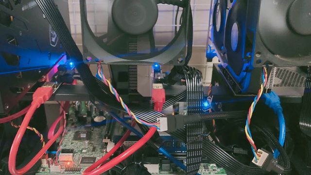 GPU mining rigs — Kaspa's hashrate hit a record 360 PH/s while the monthly emission step cut the block reward to 2.06 KAS