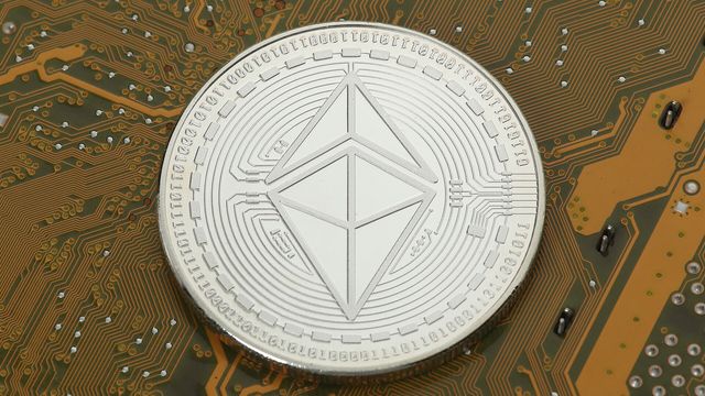 Ethereum medallion on a circuit board — BitMine's hard 5% cap on its ETH treasury
