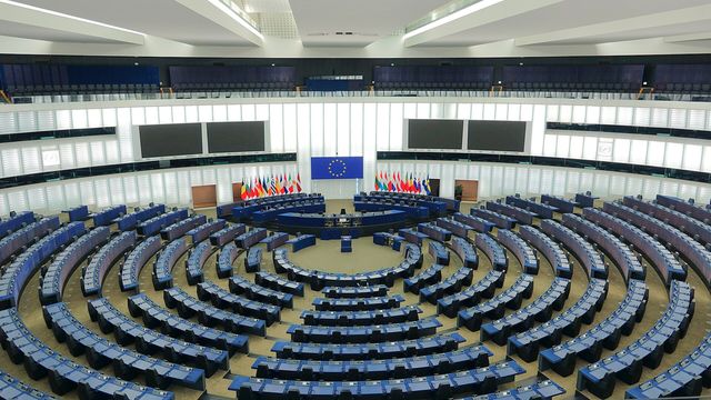 European Parliament hemicycle in Strasbourg — the chamber that passed MiCA, now the scene of ESMA's January 8 deadline for non-MiCA stablecoins at EU platforms