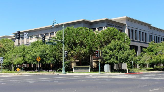 Franklin Templeton headquarters in San Mateo — the firm's $686.6M tokenized money-market fund is now Bybit collateral, with a retail product planned on Mantle
