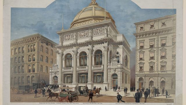 The New York Clearing House Association building on Cedar Street — Quant was picked by The Clearing House to power tokenized-deposit settlement for 25 US banks