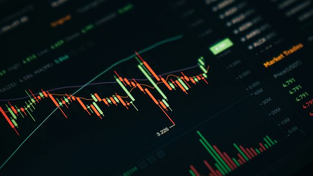 Crypto trading and charts on a screen