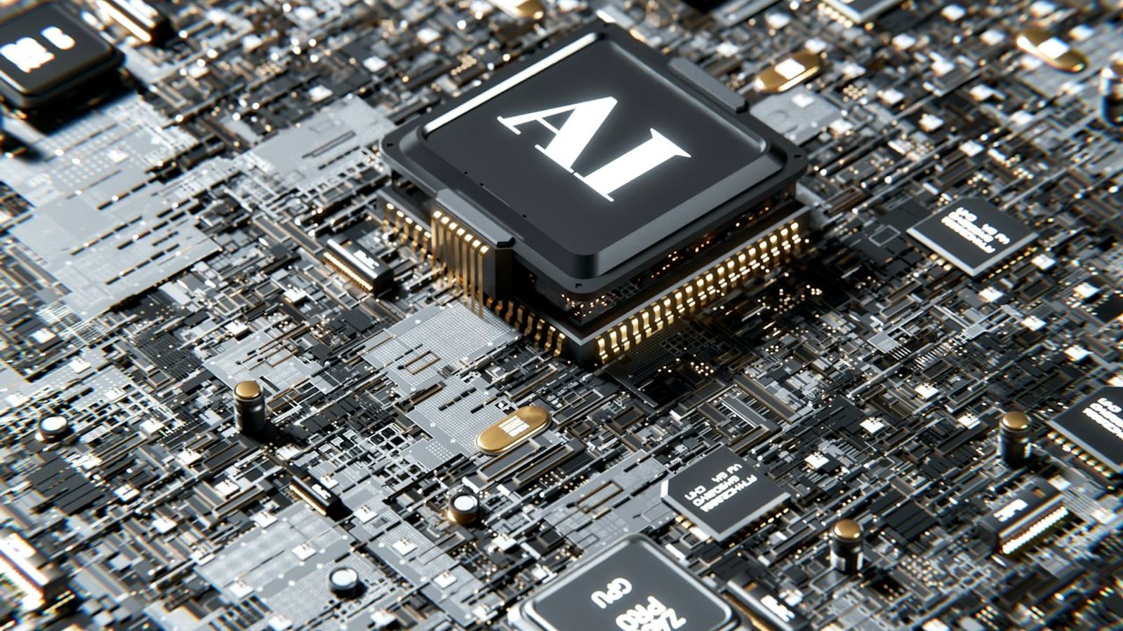 A computer chip on a dark circuit board — AI EarnCrypto mining five chains from one connected wallet
