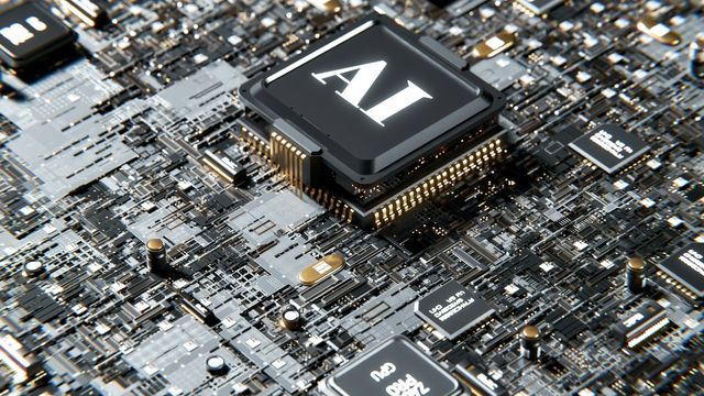 A computer chip on a dark circuit board — AI EarnCrypto mining five chains from one connected wallet