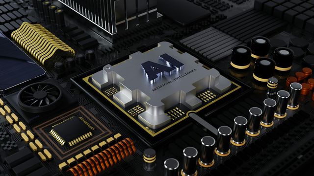 A close-up of a computer processor with many components — the Multi-AI Miner picking pools across 13 chains